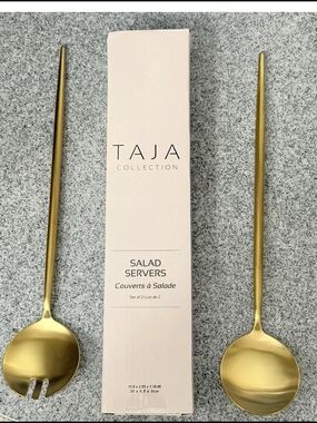 Tea Collection Gold Salad Serving Set NEW